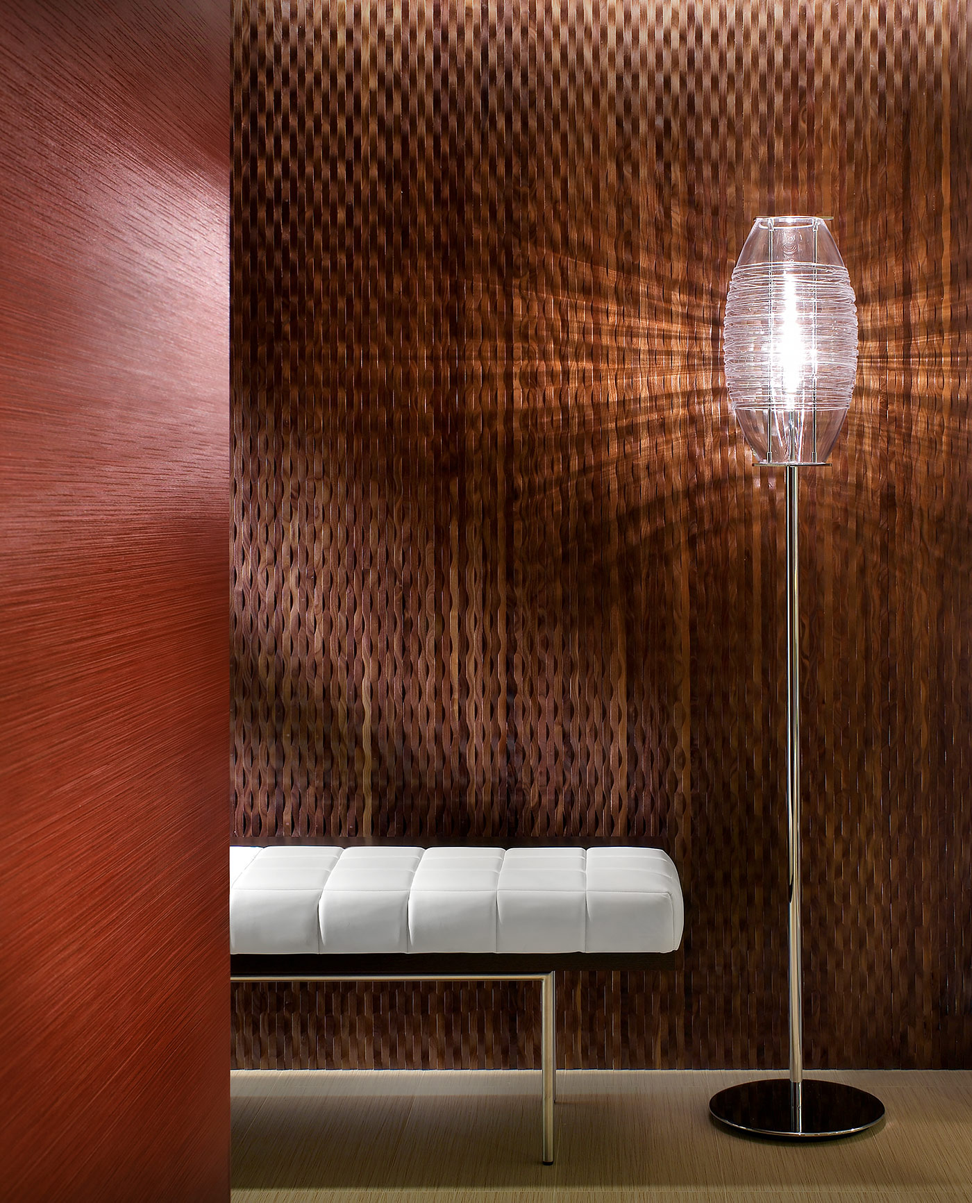 RTKL-Foyer-Detail-Red-Wallpaper-Torhiere-Floor-Lamp